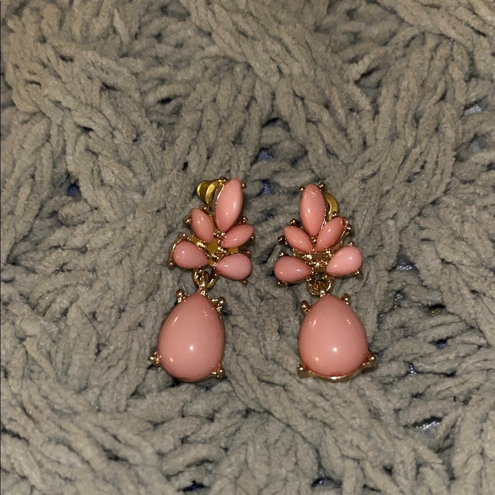 Elegant Pink and Gold Earrings